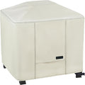 NettyPro Fire Pit Cover Square Waterproof Outdoor Firepit Cover for Gas Propane Fire Pit Table, 32 x 32 x 24 inch, Beige