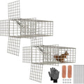 2Sets One Way Squirrel Door Excluders, Animal Excluder Cage, Humane Squirrels, Chipmunks Contactless Excluder, for Outdoor Spaces Like Attics, Chimneys - Includes Full Installation Kit