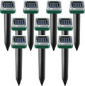 Mole Repellent Solar Powered, 10 Pack Solar Mole Repellents Ultrasonic for Vole, Snakes, Gopher, Waterproof Sonic Vole Deterrent Spikes,Snake Gopher for Garden and Yard