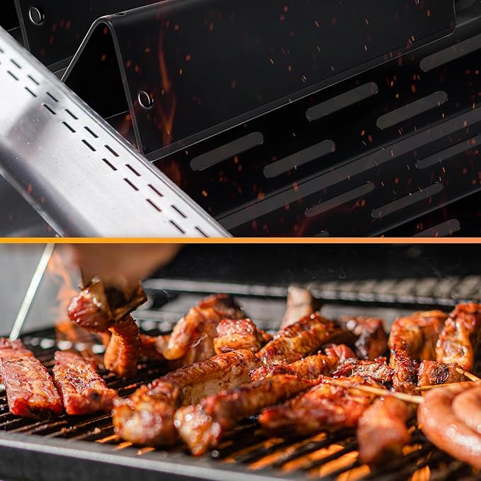 RuiTEERS Grill Flavorizer Bars Heat Deflectors BBQ Gas Grill Replacement Parts for Weber Genesis II E-410, S-410, LX E-440, S-440, Weber 66041, 66033, 66796, 17" Porcelain Steel Grill Heat Plate
