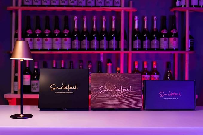 Cocktail Premium Smoker Kit by Smoktail - Premium Bourbon Smoker Kit for Crafting Exquisite Smoky Cocktails for Men and Women - Experience Blend of Bourbon and Smoke (Without Butane)