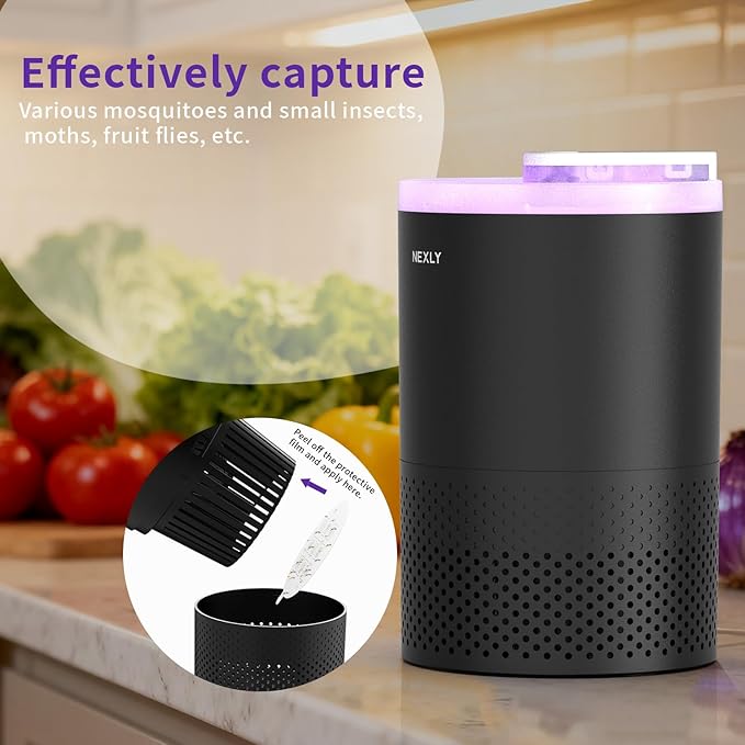 NEXLY MK029 Bug Zapper Trap Indoor in Home Mosquito Zapper Mosquito Killer Fruit Fly Traps Lamp Flying Insects Zappers House Energy Conservation UVA Zapper for Bedroom Livingroom Kitchen Basement