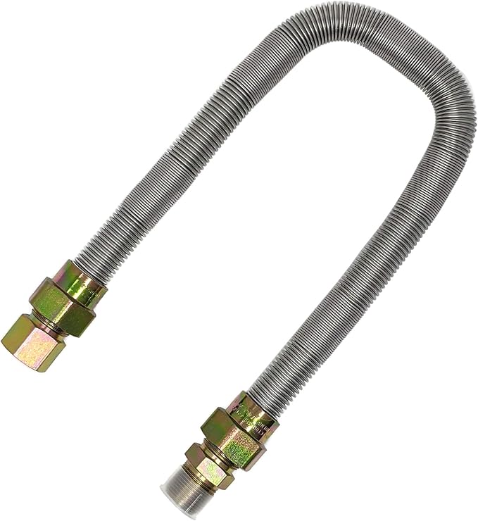 Midwest Hearth 3/4" Whistle Free Gas Flex Line for Fire Pit - Stainless Steel (36" Long)