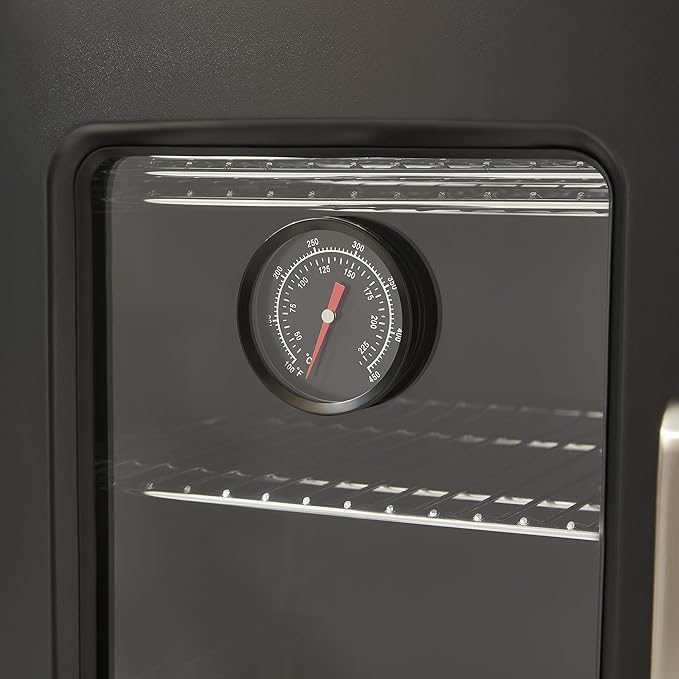 Propane Smoker with Cover, Vertical Gas Smokers Grill with Temperature Control Outdoor Heavy Duty Three Removable Smoking Shelves, New-Model Black