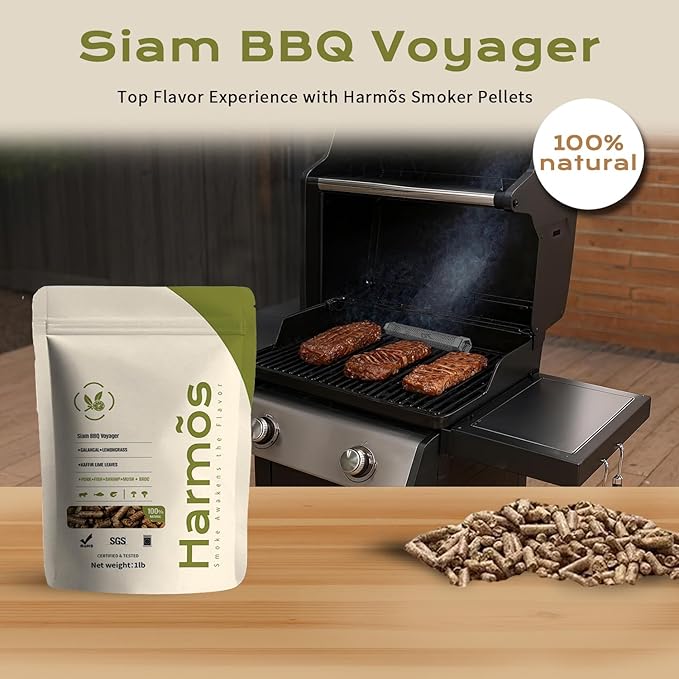 Harmos 4 Wood Pellets: Premium Hardwood pellets for SEA Tropical/Ninja BBQ/Smokers, 2 Sealed Packs
