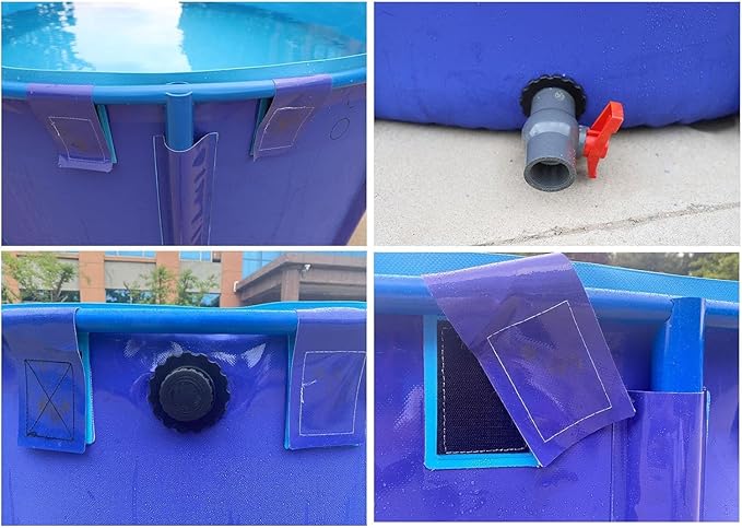 Above Ground Pond,Canvas Fish Pond Pool,PVC Fish Pond,Round Thickening Fish Pond Pool,Pool Above Ground with Durable Framed,for Fish Farming,Aquatic Products Breeding Pond 59 X31.5 in/356Gal