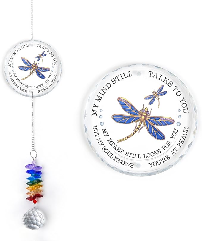 GIFTELIX Memorial Suncatcher - Sympathy Gift for Loss of Loved One - Crystal Rainbow Maker - Bereavement Keepsake - Hanging Crystal Decor - Loss of Family Friend Pet - Suncatcher Ornament