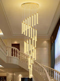177‘’ Long Bubble Crystal Chandelier Extra Large Gold 30-Lights High Ceiling Chandelier Dimmable Pendant Lighting Staircase Foyer Entryway Light Source is Replaceable