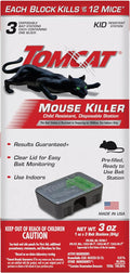 Tomcat Mouse Killer Disposable Station for Indoor Use - Child Resistant, 3 Stations with 1 Bait Each