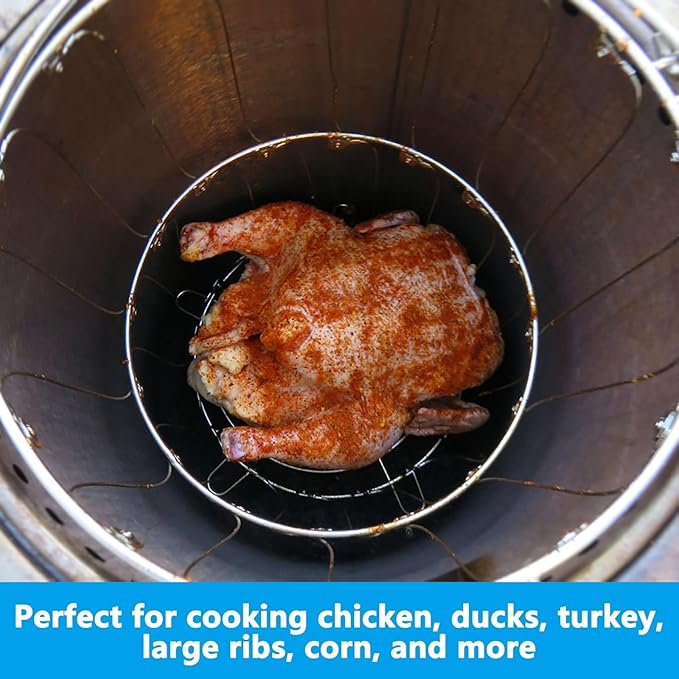 LS'BABQ Turkey Fryer Basket for Charbroil Big Easy TRU-Infrared 3-in-1 Smoker 14101550 Only, The Big Easy Turkey Fryer Accessories, Stainless Steel Collapsible Deep Fry Basket for Cooking Most Poultry