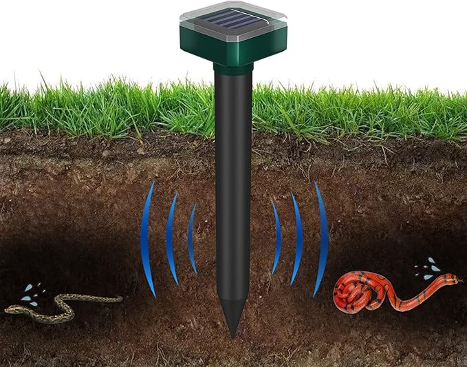 Snake Repellent for Yard & Outdoors - Solar-Powered Sonic Snake Deterrent Devices, Waterproof, Pet Safe Rattlesnake Repellent