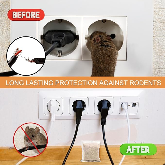 Mouse Repellent Pouches,24 Pack Natural Rodent Repellent for Indoor Use - Keeping Mice Out of Home, Car, Garage & Attic, Safe for Humans and Pets