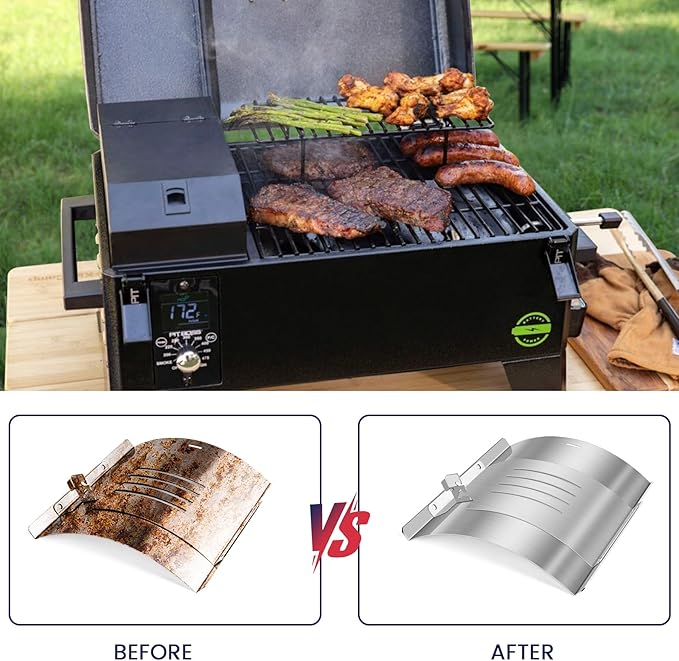 Flame Broiler Kit for Pit Boss Tabletop Portable 150 Pellet Grills Pro Series II Mahogany 150PPS Replacement Parts Pitboss Diffuser Heat Deflector Plate Smoker BBQ Accessories