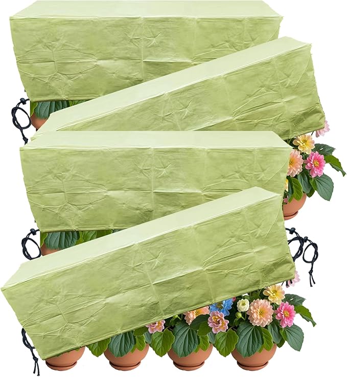 EJW Planter Cover, Frost Cloth, 39'' x 17.7'' x 15.7'' Frost Cloths for Outdoor Plants,Garden Covers for Winter, Planter Covers for Winter, Plant Covers Freeze Protection，4PACK