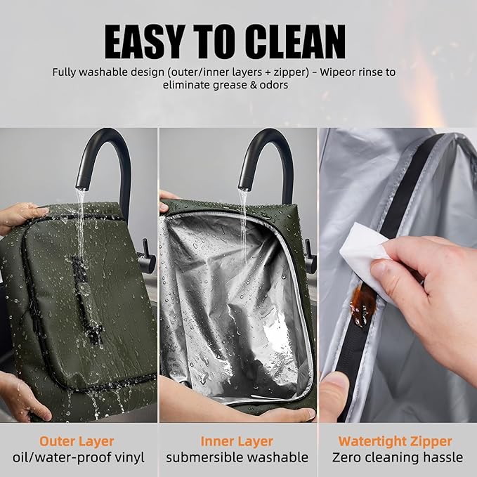 BBQ Blanket for Resting Meat, Leak-Proof Insulated Meat Resting Bag, 270°Top Opening for Large Briskets, Turkey, Washable Smoker Accessories Gift for Men, Christmas Stocking Stuffers for BBQ Lovers