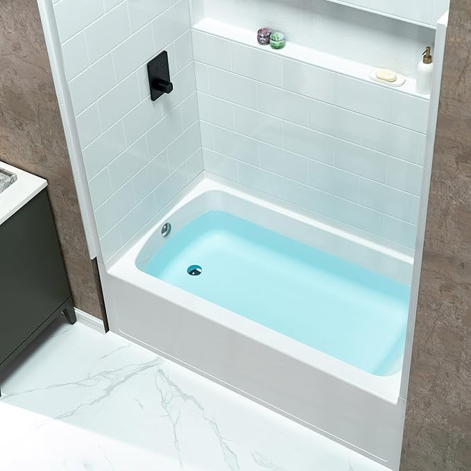 WOODBRIDGE 60” x 32” Alcove Soaking Bathtub in white with Left-Hand Drain Hole