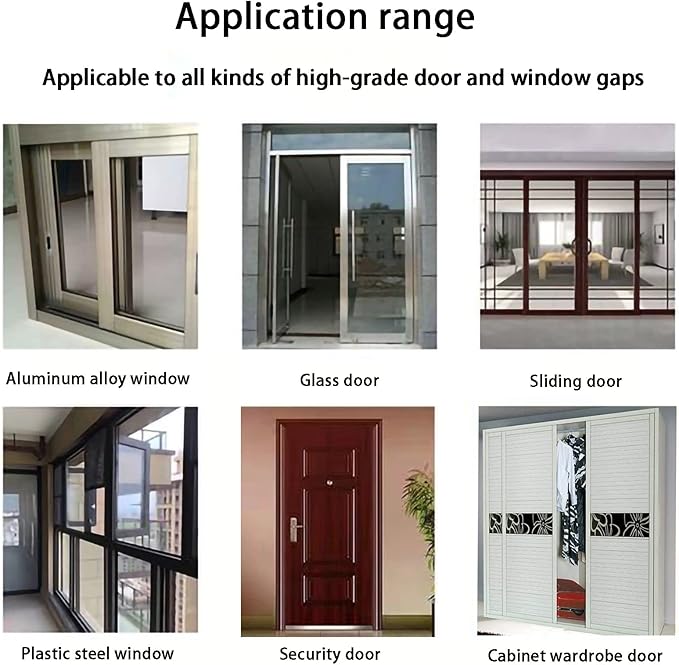 Weather Stripping Door Window Seal Strip 33 Ft, Selfadhesive Strong Adhesion, soundproofing, Draft Blocker, Dustproof, Suitable for Doors and Windows Cabinet Doors, 0.35 Wide X 0.35 Inch Thick, Gray