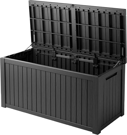 180 Gallon Outdoor Storage Box – Resin Deck Box with Lockable Lid, Waterproof Patio Furniture Storage for Tools, Garden & Yard Organization