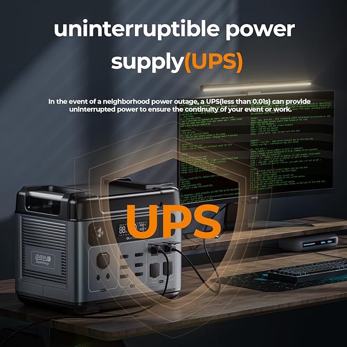 OUKITEL P2001 Plus 2400W Solar Generator with 100W Solar Panel, 2048Wh Solar power station, 1800W Fast Charging, Smart APP Control Emergency Power Station for Home, Camping, Outdoor Battery Backup