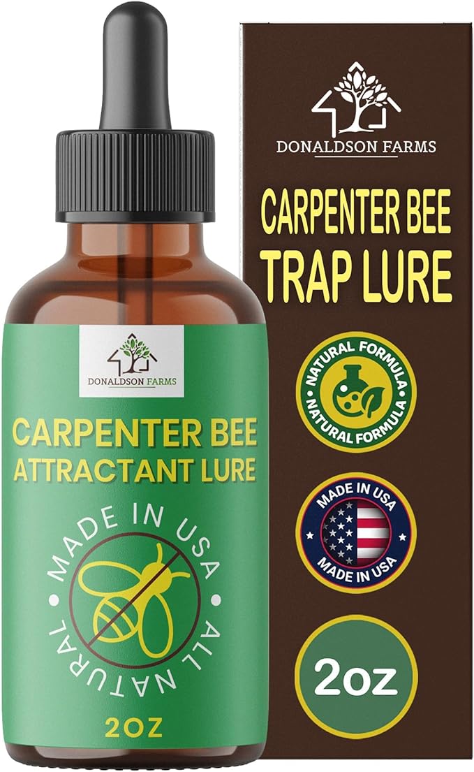 Carpenter Bee Attractant – Natural Bee Trap Lure for All Trap Types, Gentle on Honeybees, All-Year-Round Formula, 2oz
