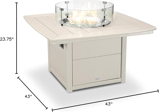 POLYWOOD® Nautical 42" Fire Pit Table in Sand