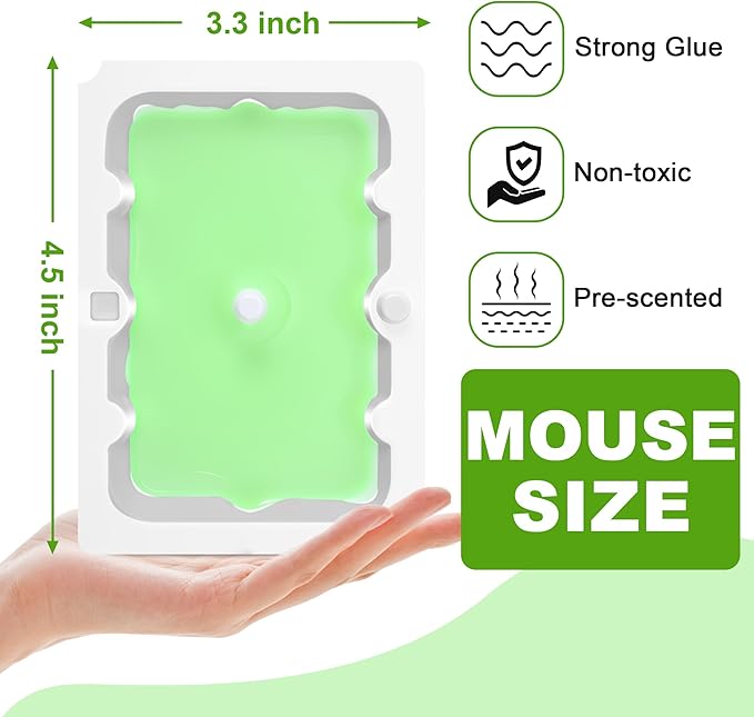 Qualirey 6 Pack Mouse Glue Trap, Super Sticky Traps Mouse Size for Mice and Rats, Pre-Scented, Non Toxic Mice Glue Boards, Rodent Sticky Pads Indoor for Home, Easy to Use, Pet Safe Pest Control