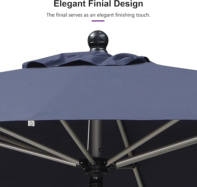 PURPLE LEAF 6.5' x 6.5' Square Patio Umbrella with Tilt Adjustment, Outdoor Table Umbrella Champagne Aluminum Frame, Market Umbrella Pool Umbrella for Deck Garden, Patio, or Lawn