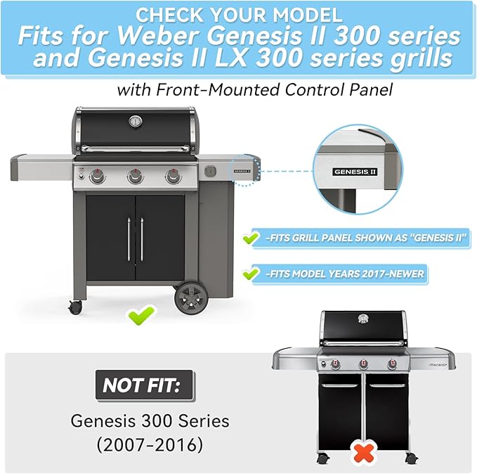 17" Flavorizer Bars for Weber Genesis II Grill Parts GS4 Genesis II/II LX 300 Series Genesis II E-310 E-315 E-335 LX E-340 Heat Plates Replacements for 66795 Porcelain Steel Flavor Bars, 5 Pack