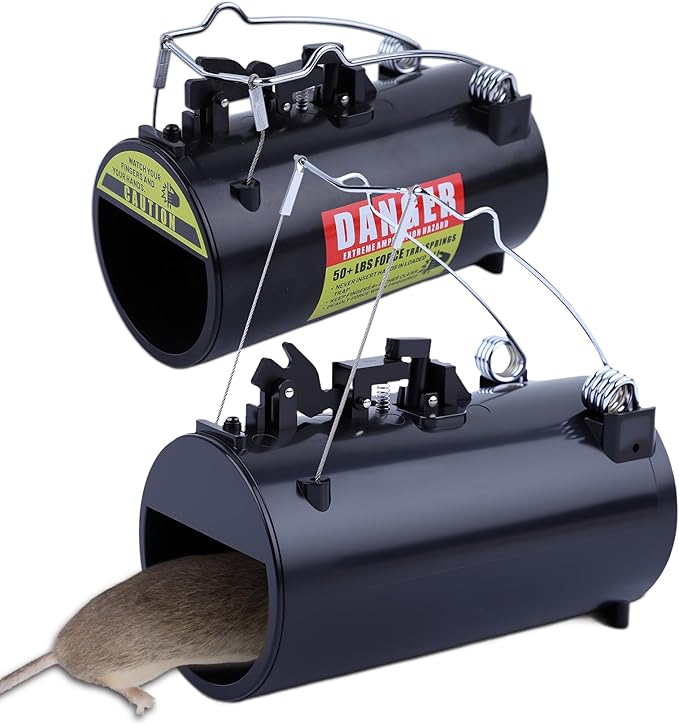 2PCS Gopher Trap, Reusable Mole Trap for Lawns & Gardens, Spring Mechanism for Gophers, Moles, Voles, No Batteries Required, Easy to Set & Reset Efficiency