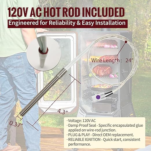 Smart WiFi APP Controlled PID Trapezoid Controller Kit for Pit Boss Vertical Pellet Smoker Copperhead 3/4/5/7-Series (PBV3P1/PBV4PS1/PBV5P1/PBV7P1) & 5-Series Copper-Walmart PBV5PW1, Includes Hot Rod