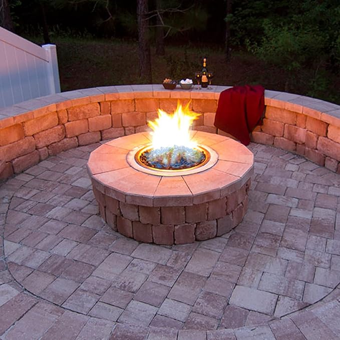 GasSaf 20-Pound 1 inch Diamonds Fire Glass for Gas or Propane Fire Pit Fireplace & Landscaping (Caribbean Blue Luster)