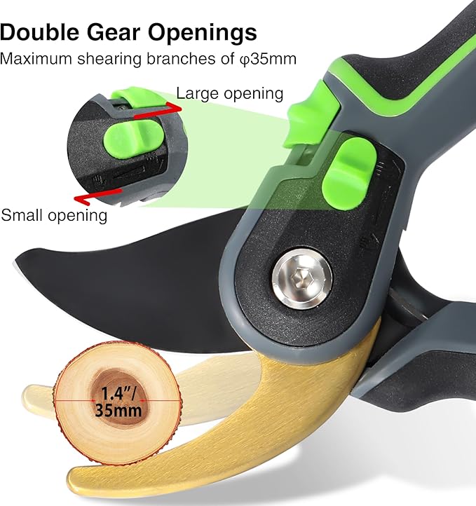 Lineslife Extendable Tree Pruner,Pole Pruner Pruning Shear, Telescopic Long Handle Tree Trimmer with Cut & Hold Bypass Clippers, Lightweight Adjustable Fruit Picker for Tree Branch Cutter