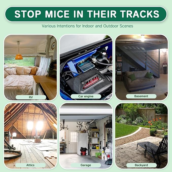 Rodent Mouse Repellent 14 Pieces, Peppermint Oil Moth Balls for Mice Rats Deterrent, Natural Pest Control Pouches for Chipmunks, Squirrels, Safe for Humans & Pets, Skunks, Indoor and Outdoor Use