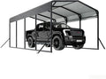 15x25 12x20 FT Heavy Duty Metal Carport, Black All-Weather Car Shelter with Reinforced Steel Frame & Leak-Proof Roof, 100MPH Wind Resistance for Cars, Boats, Trucks, Outdoor Parties