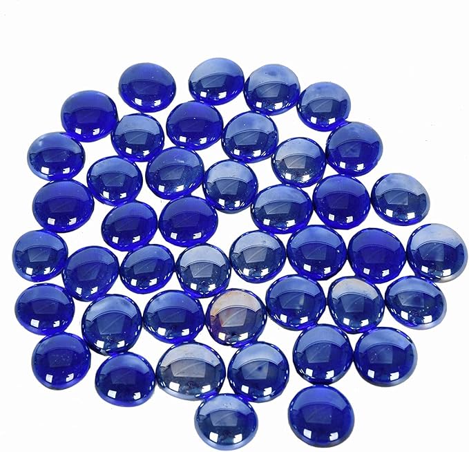 GasSaf Blue Fire Glass Beads for Outdoor Fire Pit, Fireplace, Replaces Existing Gas Logs & Lava Rocks, 3/4 Inch Glass(20 Pound)(Cobalt Blue)