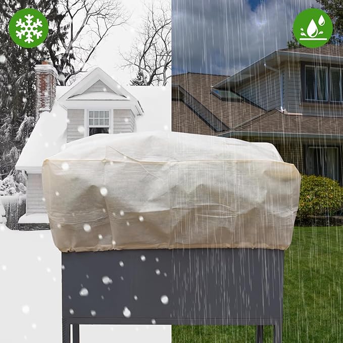 Plant Cover Freeze Protection, Winter Plant Covers, Plant Frost Cover, Tree Plant Freeze Protection Covers, Planter Plant Winter Frost Blanket with Zip Drawstring,4 Pack (68.9x17.7x15.7INCH)