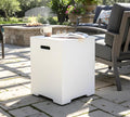 16-Inch Propane Tank Cover,20 LB Outdoor Tank Storage Hideaway Side Table for Gas Fire Pits,Light Concrete Tank Holder,White