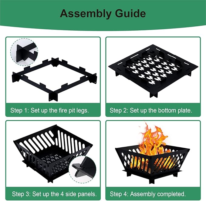 17 inch Portable Fire Pit for Outside Collapsible Plug Fire Pit Suitable for Camping, Picnics, Courtyards, Garden Bonfires and Outdoor Firewood with Storage Bag