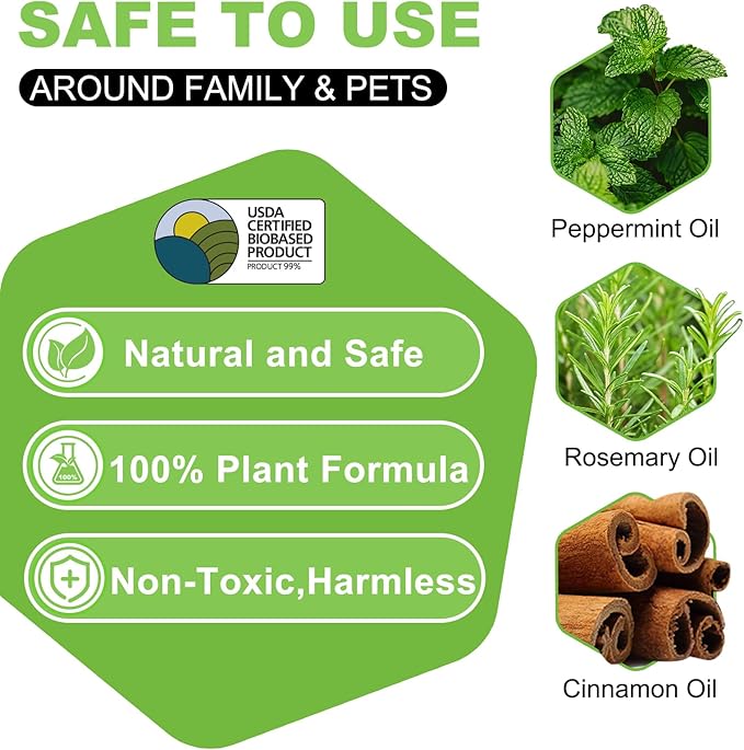Extra-Strength Mouse Repellent Deterrent Pouches, USDA 99% Biobased, Peppermint & Rosemary Oils Repel Mice Nesting in Car, RV, Boat, Garage, Shed, Cabin Made in The USA (24 Pack)