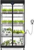 Barrina LP900 Indoor Greenhouse with Grow Light, 5-Tier Plant Stand with Tent, 180W TX-S45 3FT Grow Light 5000K Full Spectrum, Timer & Thermometer for Seed Trays, 35.4 x 13.8 x 70.9IN