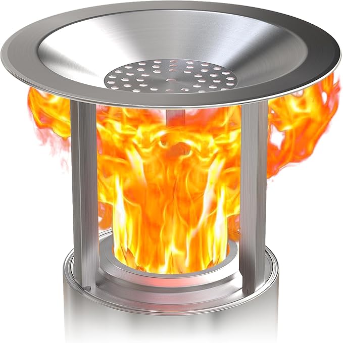 Heat Deflector for Solo Stove Mesa, Portable Fire Pit Heat Deflector with 3 Detachable Legs, Accessory for Mesa Fire Pit, Captures and Redirects Warmth, 304 Stainless Steel