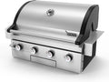 Brand-Man Gas Grill Built-In Head, 30-Inch 4-Burner Propane Grill, Natural Gas Convertible, Heavy Duty 304 Stainless Steel 40,000BTUs BBQ Island Outdoor Kitchen