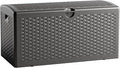 80 Gallon Resin Storage Box, All-Weather, Lockable Multi-Purpose Deck Box for Outdoor Cushions, Patio Items, and Garden Equipment, (Pure Black)