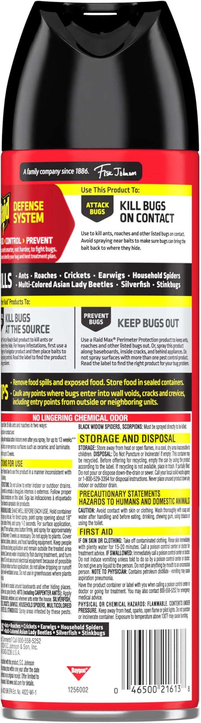 Raid Ant & Roach Killer Spray For Listed Bugs, Keeps Killing for Weeks, Fresh Scent, 17.5 oz
