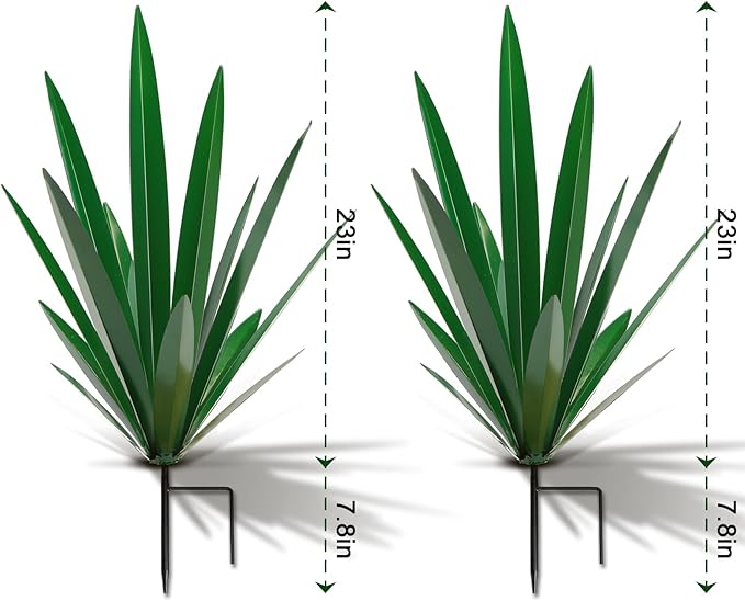 Homight Large Agave Sculpture Rustic Metal Agave Plant Outdoor Interior Decoration Outdoor Lawn Decoration Yard Wooden Posts Matching Garden Suitable for Patio