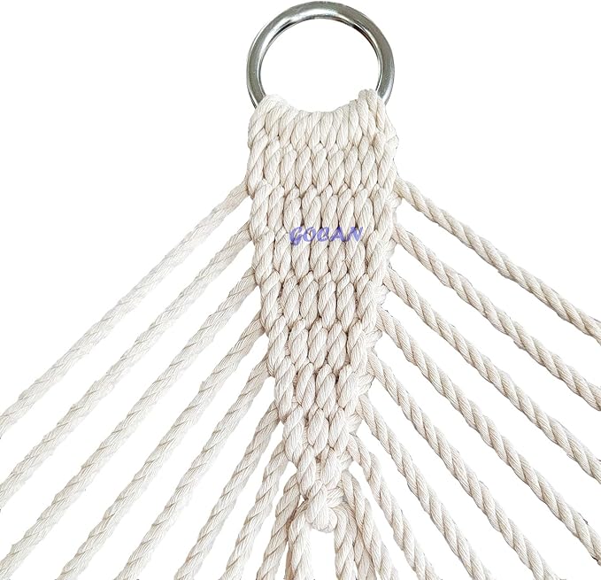 GOCAN Double Hammock with Quilted Fabric and Spreader Bars,Longer and Sturdier,Quality Hammocks for Outdoor Indoor Patio Yard
