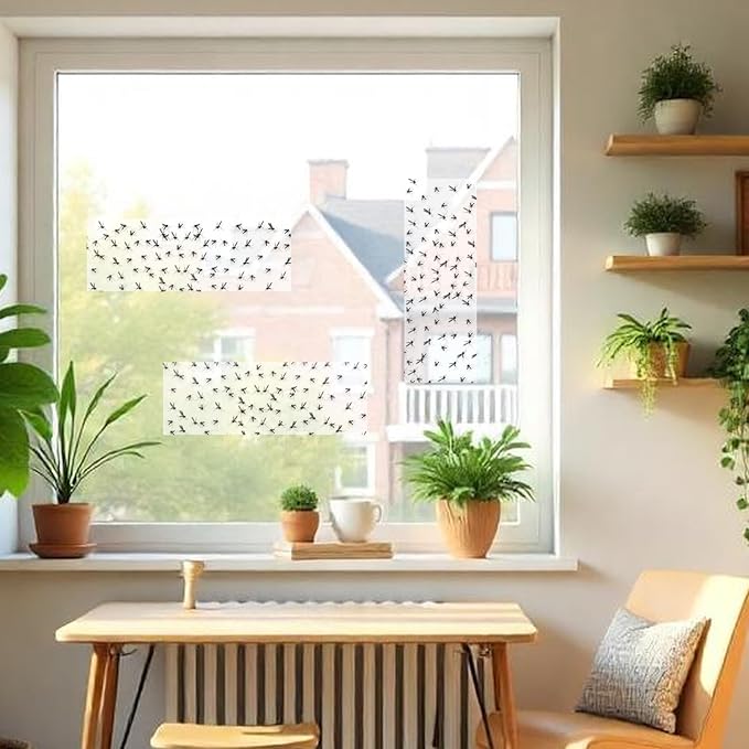 30 Pack Window Fly Traps, Window Sticky Traps, Sticky Non-Toxic Clear Fly Paper Indoor for Home