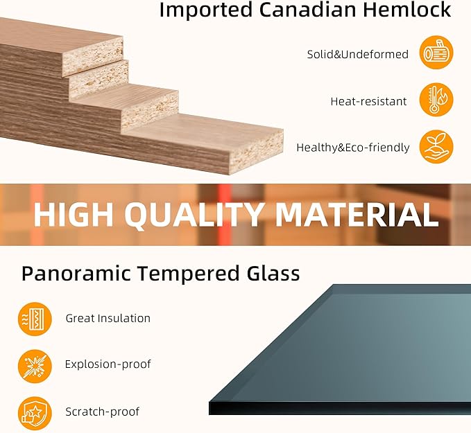 Infrared Saunas for Home, Upgraded 1-2 Person Sauna with 10 Minutes Fast Heating,Canadian Hemlock & Tempered Glass
