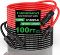 Oududianzi 12AWG Solar Extension Cable 100Ft, 12Gauge Tinned Copper PV Wire, Solar Panel Wires and Connectors for Home RV Boat Outdoor Camping Photovoltaic Systems, Set of 2