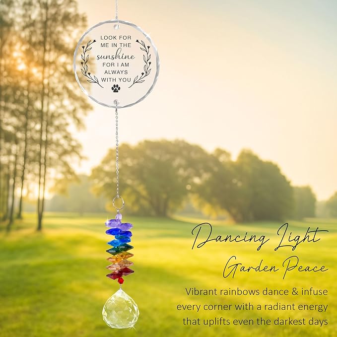 GIFTELIX Christmas Ornaments - Dog Cat Loss Sympathy Gifts - Pet Memorial Suncatcher - Remembrance Gift for Loss of Cat Dog - Bereavement Pet Lover Gift - Suncatcher Ornament - Christmas Tree Decor